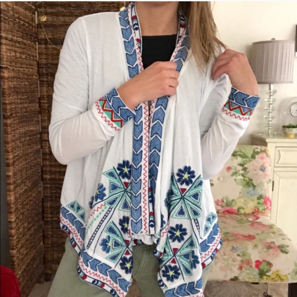 JW Johnny Was kimono top cardigan Joy Love Light size L